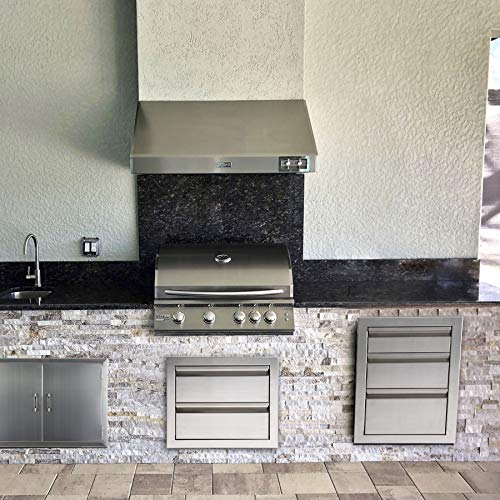 CO-Z Outdoor Kitchen Drawer, 304 Stainless Steel Single Layer Access BBQ Drawer for BBQ Island, Patio Grill Station