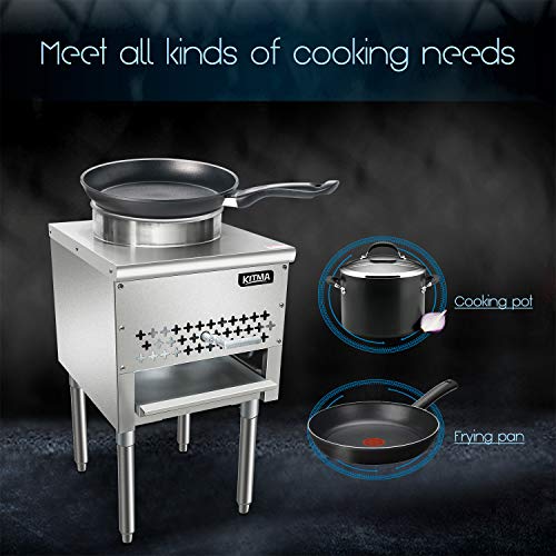 Kitma 13" Gas Wok Range - Commercial Liquid Propane Cooking Performance Group - Restaurant Equipment, 95,000 BTU