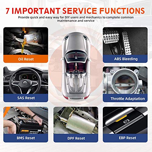 LAUNCH Scan Tool CRP Touch PRO Elite 2021 Newest All System Diagnostic Scanner Tool, 7 Reset Services Oil SAS EBP BMS DPF ABS Bleeding Throttle Adaptation Auto VIN 7.0 Android, One-Click Free Update
