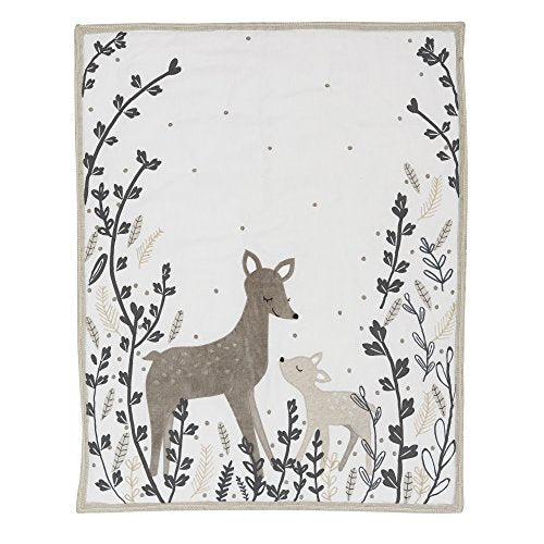 Lambs & Ivy Meadow 3 Piece Crib Bedding Set, Cream/Brown/White