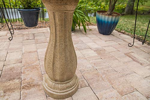 Kenroy Home Classic Outdoor Solar Floor Fountain ,44 Inch Height, 22 Inch Width, 22 Inch Ext. with Sandstone Finish