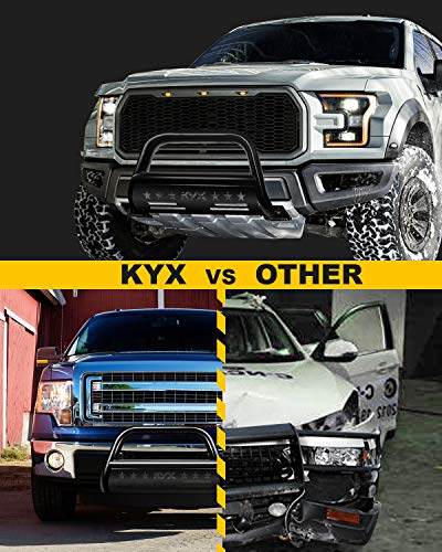 KYX Bull Bar for 2004-2021 Ford F150 Expedition/2003-2014 Navigator, Pickup Truck 3" Brush Grille Guard with Removable Skid Plate Off-Road Front Bumper, Black