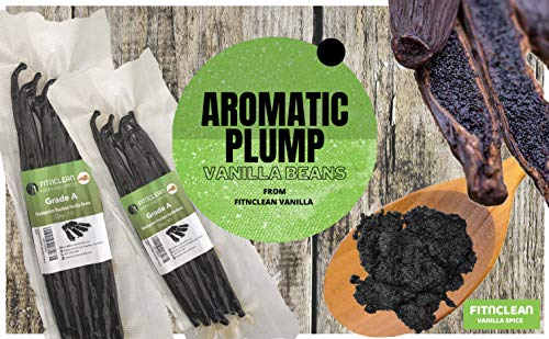 1 Lb Madagascar Vanilla Beans Grade A Bourbon| By the Weight (1 Pound) Bulk 6"-8" for Extract and Cooking by FITNCLEAN VANILLA| 16 Ounces Fresh NON-GMO Whole Gourmet Pods