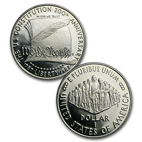 1987 2-Coin Commem Constitution Proof Set (w/Box & COA) About Uncirculated