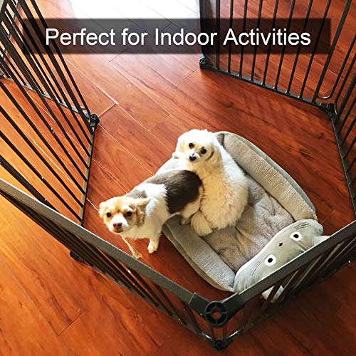 LEMKA Heavy Duty Dog Playpen Dog Kennel Pet Dog Exercise Playpen Foldable Dog Steel Crate Wire Metal Cage 6 Panels - 60 inches