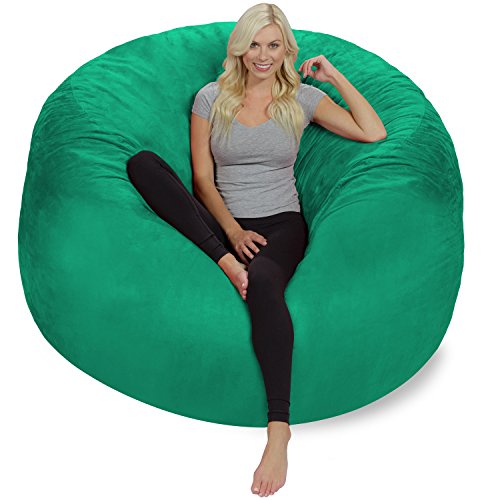 Chill Sack Bean Bag Chair: Giant 6' Memory Foam Furniture Bean Bag - Big Sofa with Soft Micro Fiber Cover, Tide Pool