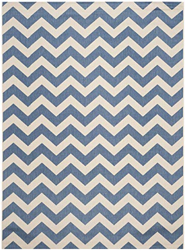 Safavieh Courtyard Collection CY6244-268 Navy and Beige Indoor/ Outdoor Area Rug (9' x 12')