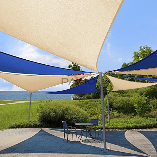 Patio Paradise 18' x 24' x 30' Sun Shade Sail with 8 inch Hardware Kit, Beige Right Triangle Canopy Durable Shade Fabric Outdoor UV Shelter - 3 Year Warranty - Custom