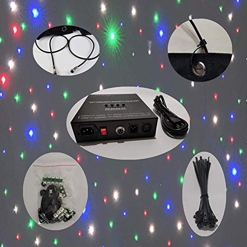 LED Background 3mx4m Fire Retardant RGBW LED Star Cloth DMX Control Star Curtain For Wedding Party Band DJ Event Stage Show