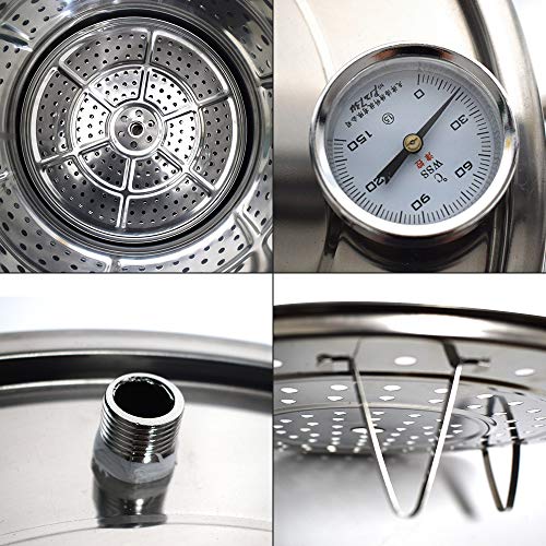 13 Gal 50L Alcohol Distiller Moonshine Still Copper Tube Still Kits Boiler Home Brewing Kit with Thumper Keg Stainless Steel (13Gal / 50L)