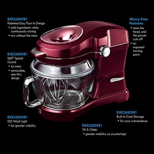 Kenmore Elite Ovation 49083 Exclusive Pour-In Top, 5-Qt. Tilt-Head Kitchen Stand Mixer, Red Burgundy