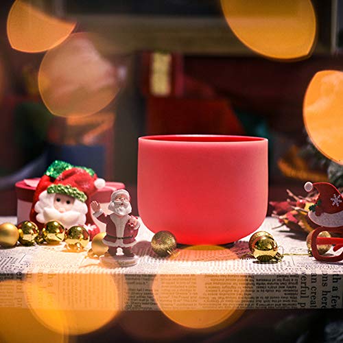 TOPFUND Red C Note Crystal Singing Bowl Root Chakra 14 inch with Crystal Singing Bowl Mallet and O-ring