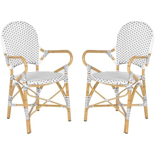 Safavieh Home Collection Hooper Blue & White Indoor-Outdoor Stacking Arm Chair
