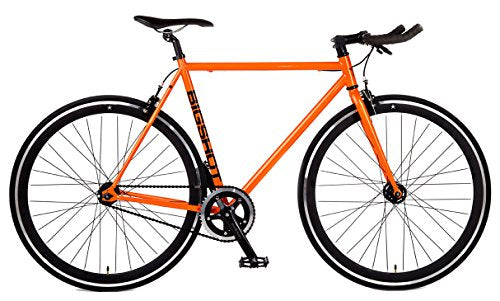 Big Shot Bikes Havana Orange Fixie Track Bike Fixed Gear for Men & Women Rider Height 5'2" to 5'7" Small