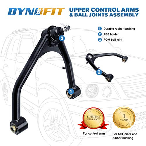 Upper Control Arms Leveling Lift Kit 4-6'', Dynofit Black Suspension Lift Kits for GMC Chevy Chevrolet Cadillac Silverado Sierra Yukon Avalanche 1500 2007-2014 6-Lugs 2WD 4WD, 2 Year Warranty!