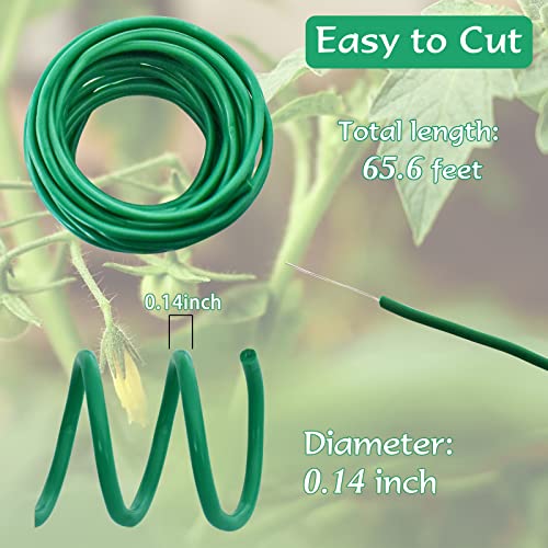 Legigo 65.6 Feet Rubber Wire Twist Ties Plant Tie, Reusable Heavy Duty Garden Wire Ties for Plants, Soft Plant Wire for Support Plant Flowers Stems, Stalks, Vines, Tomato Branches (20 Meters)
