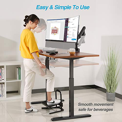 AVLT Handle Crank System Standing Desk Frame 48.4in Height Adjustable Desk Legs Smooth Crank Action Black