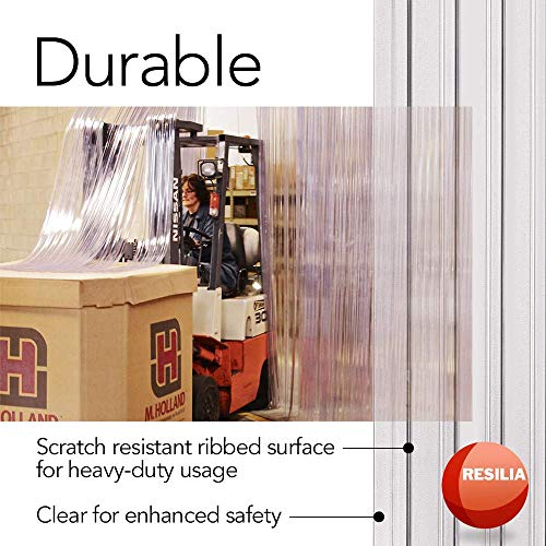 Resilia - Plastic Vinyl Strip Curtain for Walk In Freezers, Coolers & Warehouse Doors - Black Opaque, 80 mil Thick, 8 Inch x 150 Foot Roll