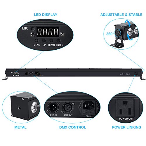 LED Light Bar, LaluceNatz 40" 96W 24 LED Stage Lights Wash Light Bar, 4 in 1 RGBA Wall Washer Lights, DJ Lighting by DMX Control for Wedding, Birthday, Church, Party, Stage Lighting
