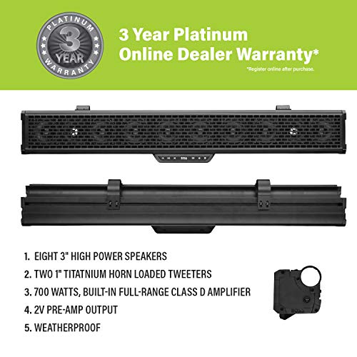 BOSS Audio Systems BRT34A ATV UTV Sound Bar System - 34" Wide, Weatherproof 3 inch Full Range Speakers
