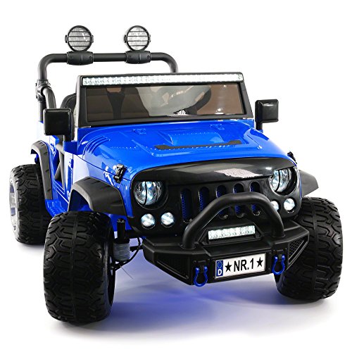 Moderno Kids Explorer 2Seater 12V Power Children Ride-On Car Truck w/ R/C Parental Remote Blue