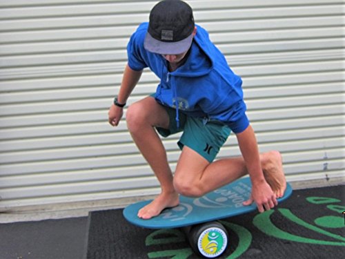 INDO BOARD Rocker Balance Board Package - Mahogany Brown - Improve Balance, Comes with 33" X 16" Non-Slip Deck 6.5" Roller and 14" Cushion
