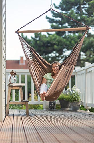 LA SIESTA Habana Chocolate - Organic Cotton Kingsize Hammock Chair with CasaMount Suspension Kit