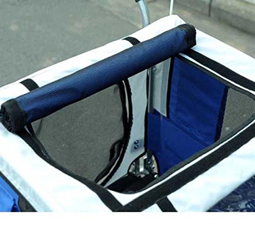 Aosom Elite II 2-in-1 Pet Dog Bike Trailer and Stroller with Suspension and Storage Pockets, Blue