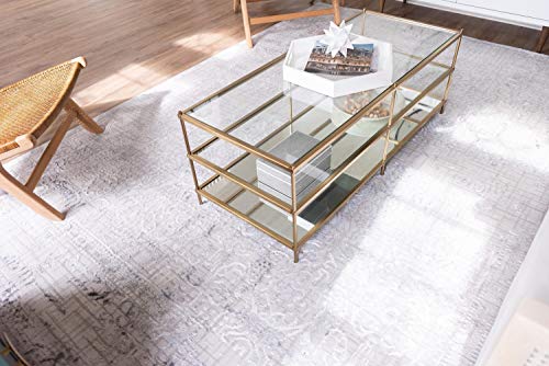 Unique Loom Aberdeen Collection Tone-on-Tone Traditional Textured Vintage Gray Area Rug (8' 0 x 10' 0)