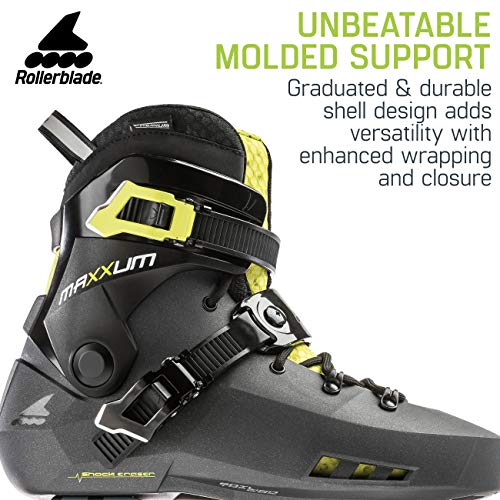 Rollerblade Maxxum Edge 125 3WD Unisex Adult Fitness Inline Skate, Metallic Grey and Lime, Premium Inline Skates, US Size 11.5