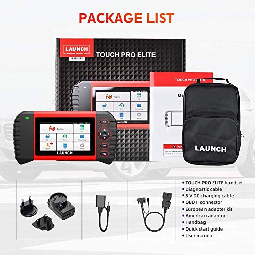 LAUNCH Scan Tool CRP Touch PRO Elite 2021 Newest All System Diagnostic Scanner Tool, 7 Reset Services Oil SAS EBP BMS DPF ABS Bleeding Throttle Adaptation Auto VIN 7.0 Android, One-Click Free Update