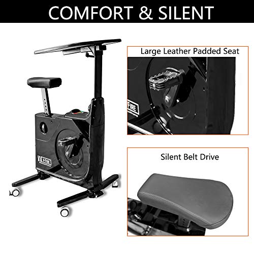 Fit Right 8 Level Magnetic Resistance Cardio Exercise Bike W/ Desk Standing Stationary Bike Adjustable Seat 285lb Max