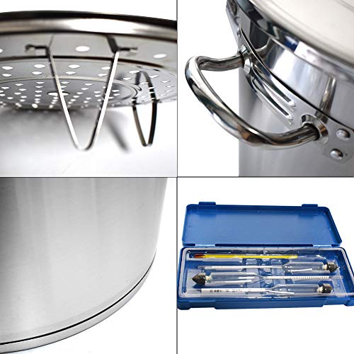 13 Gal 50L Alcohol Distiller Moonshine Still Copper Tube Still Kits Boiler Home Brewing Kit with Thumper Keg Stainless Steel (13Gal / 50L)