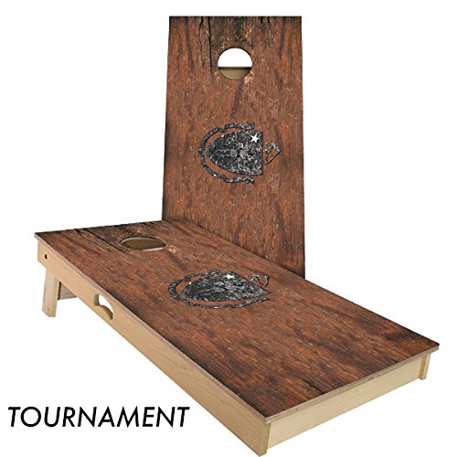 Rustic State Flag 4 by 2 feet Regulation Size Cornhole Boards Sets; 100% USA Made | Slick Woody's Cornhole Company (Vintage Massachusetts)