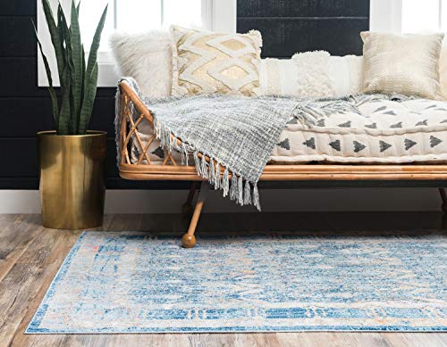 Unique Loom Brighton Collection Bright Traditional Bohemian Vintage Blue Area Rug (9' 0 x 12' 0)