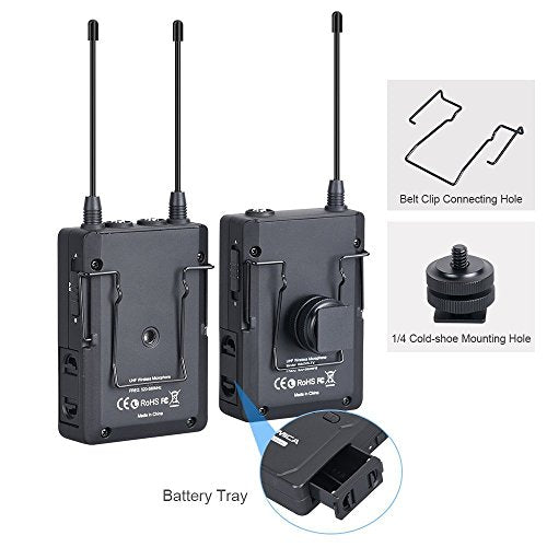 Comica 96 Channel Full Metal UHF Professional Wireless Lavalier Microphone System For Canon Nikon Sony Camera iPhone iPad & Other