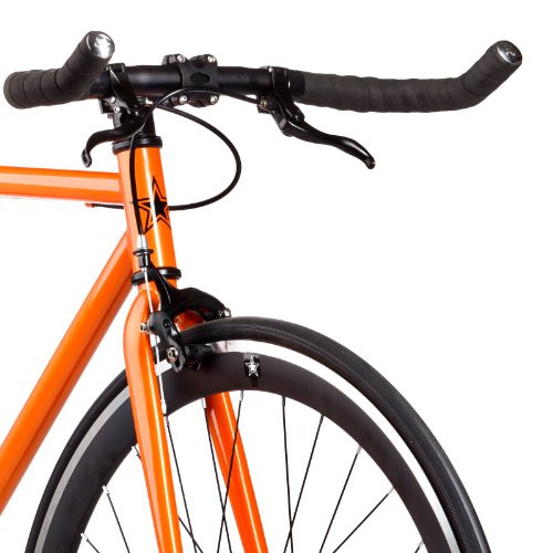 Big Shot Bikes Havana Orange Fixie Track Bike Fixed Gear for Men & Women Rider Height 5'2" to 5'7" Small