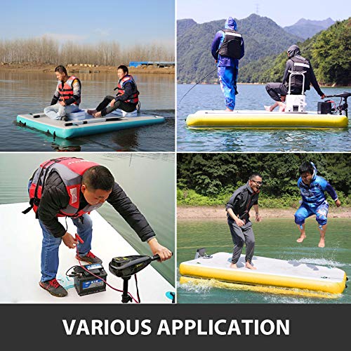 Happybuy Inflatable Floating Dock 10’x 8’x 6 inches, Thick Inflatable Dock Platform 4-6 People, Floating Platform for Pool Beach Ocean