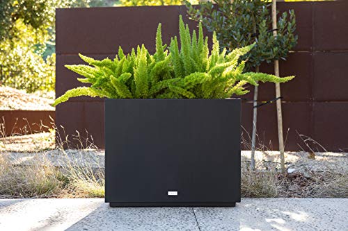 Veradek Metallic Series Galvanized Steel Short Span Planter, 24-Inch Height by 12-Inch Width by 30-Inch Length, Black (SPANVSHB)