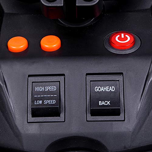 VALUE BOX Coolest Kids ATV 4 Wheeler Ride On Quad 12V Battery Powered Electric ATV Realistic Toy Car with 2 Speeds, Easy Button, Music, Built-in USB, Spring Suspension, LED Lights and Horns (Black)