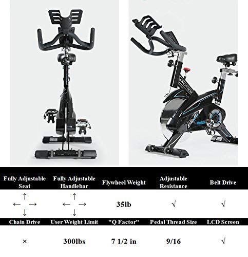 L NOW Indoor Cycling Bike Stationary Bike Exercise Bike Belt Driven Smooth Quiet with Dumbbell Rack