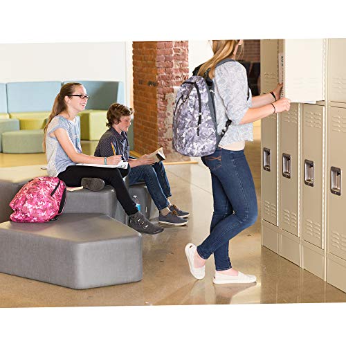 Learniture Deluxe Three-Wide Double-Tier School Lockers, 12" W x 12" D, Ready to Assemble, Tan, LNT-NOR1002P-SO