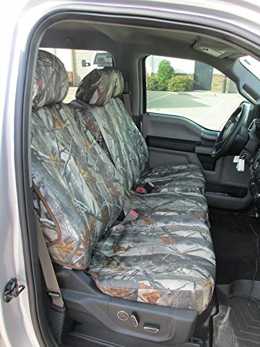 Durafit Seat Covers made to fit, FD81 XD3 C 2017-2019 F250/F550 Camo Endura and for 2015-2019 Ford F150 Super Crew Front and Rear Seat Cover Set.