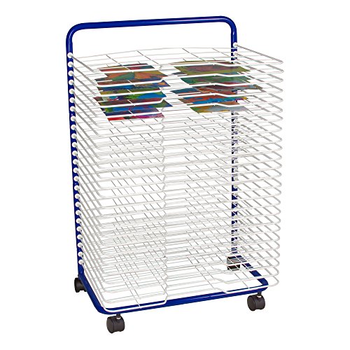 Sprogs Art Drying Rack, 23 3/4" W x 17 1/2" D x 38" H, Blue/White, SPG-LED1027W-SO