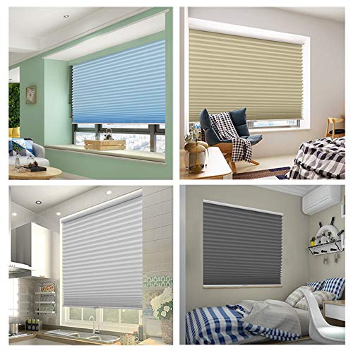 Cordless Pleated Window Shades, Free Stop Custom Made Any Size from 20-78inch Wide Light Filtering UV Protection Red Window Blinds, 66" W x 96" L