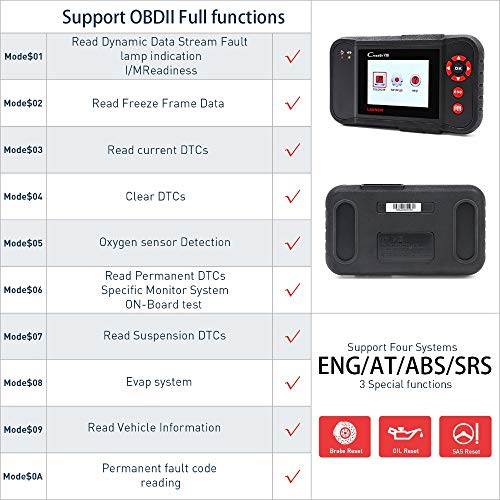 LAUNCH Creader VIII OBD2 Scanner Engine/ABS/SRS/Transmission with EPB SAS Oil Reset (VIII)