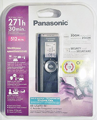 Panasonic RR-US490 IC Recorder with Built-In Zoom Microphone