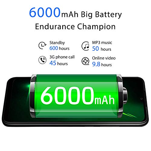 OUKITEL C17pro,Android Unlocked PhoneTriple Camera Octa-Core 4+64GB 3900 mAh Unlocked Cell Phone 6.35 inch HD+ Android 9.0 Pie (K9-Black)