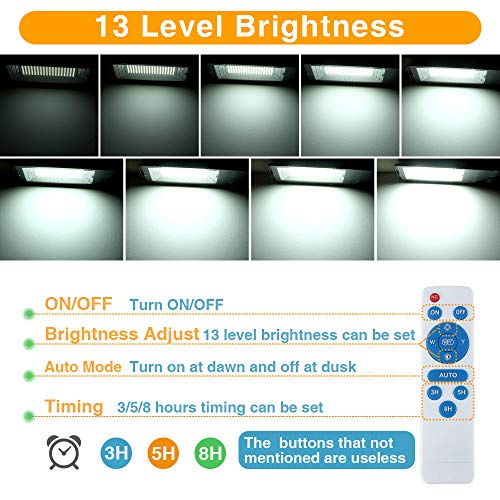 120W LED Solar Street Lights Outdoor Lamp, Dusk to Dawn Security Flood Light with Remote Control, 270 LED, Wa terproof, for Parking Lot, Stadium, Pathway (Neutral White)