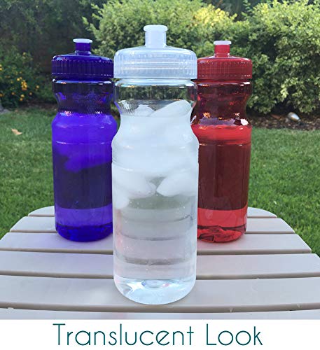 Rolling Sands BPA-Free 24 Ounce Clear Water Bottles, Bulk 100 Pack, Made in USA